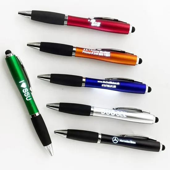 High Quality Promotional Gift LED Light up Touch Screen Pen Custom Laser Logo Ballpoint LED Light Pen